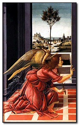Botticelli 1445-1510. Arhanghelul Gabriel la Bunavestire.